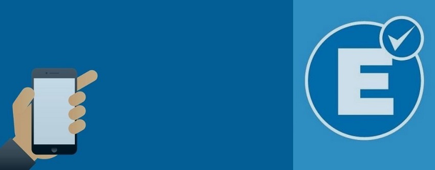 Para la información sobre la implementación de SEM en General Roca se utiliza un pleno de fondo azul claro con la ilustración de una mano con un celular de frente y un símbolo de estacionamiento. Es decir un círculo con una E mayúscula y un tilde.