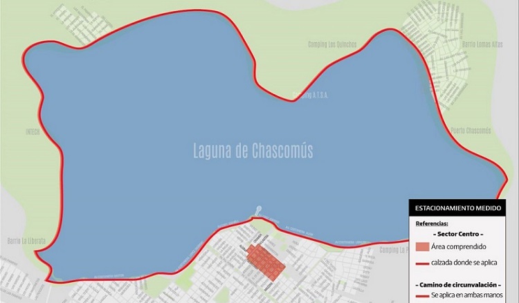 Mapa del sector de estacionamiento medido luego de la implementación del SEM en Chascomús.